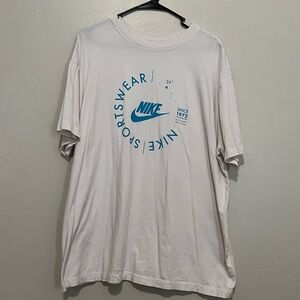 Nike, Nike Sportwear Tee, Cream and Light Blue, XL